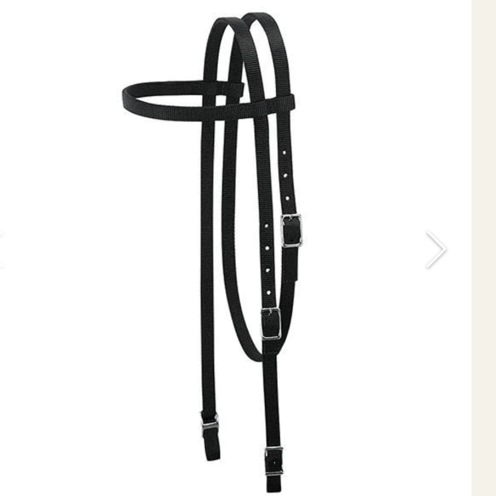 NWT Weaver Equine Nylon Western Pony Browband Headstall - Black